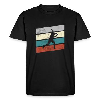 Baseball Retro - Men's Premium Organic T-Shirt - black - Front - Nico (187cm)