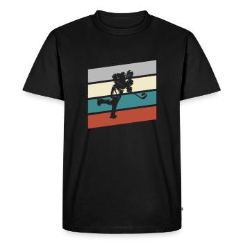 Hockey sur glace Rétro - T-shirt Premium bio Homme - noir - Devant - Nico (187cm)