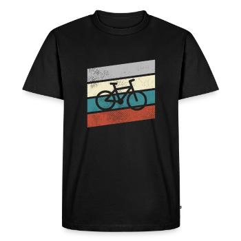 Bicycle Retro - Men's Premium Organic T-Shirt - black - Front - Nico (187cm)