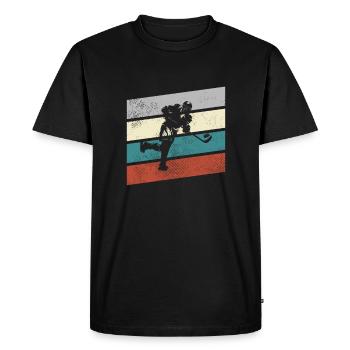 Hockey sur glace Rétro - T-shirt Premium bio Homme - noir - Devant - Nico (187cm)
