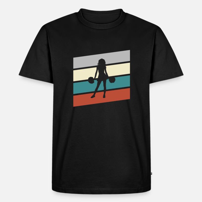 cheerleading retro - Männer Premium Bio T-Shirt - Schwarz