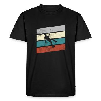 Climbing Retro - Men's Premium Organic T-Shirt - black - Front - Nico (187cm)