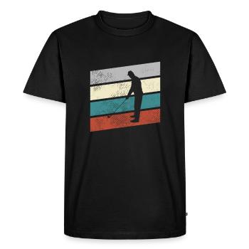 Golf Rétro - T-shirt Premium bio Homme - noir - Devant - Nico (187cm)