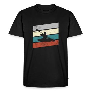 Canoe Retro - Men's Premium Organic T-Shirt - black - Front - Nico (187cm)