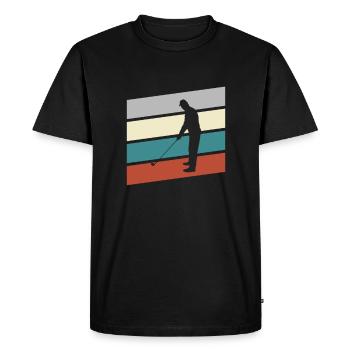 Golf Rétro - T-shirt Premium bio Homme - noir - Devant - Nico (187cm)