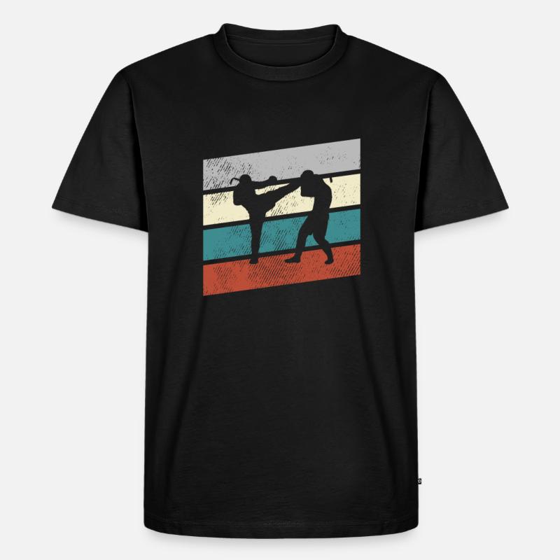 mma retro - Männer Premium Bio T-Shirt - Schwarz