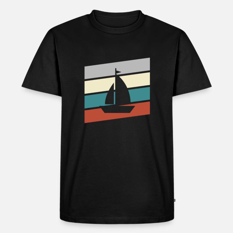 Segeln Retro - Männer Premium Bio T-Shirt - Schwarz