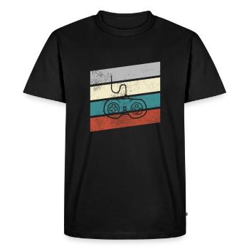 Gaming Retro - Men's Premium Organic T-Shirt - black - Front - Nico (187cm)