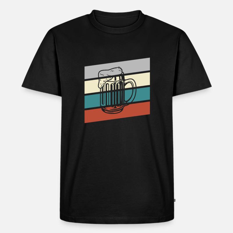 Bier Retro - Männer Premium Bio T-Shirt - Schwarz