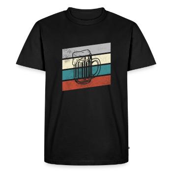 Bière Rétro - T-shirt Premium bio Homme - noir - Devant - Nico (187cm)