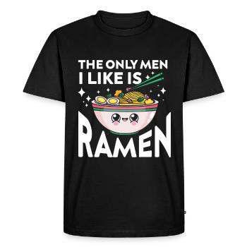 Ramen Cadeau Soupe de nouilles japonaises Ramen - T-shirt Premium bio Homme - noir - Devant - Nico (187cm)