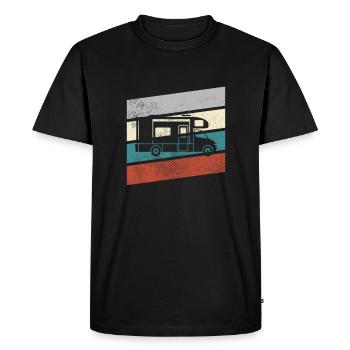 Camping Rétro - T-shirt Premium bio Homme - noir - Devant - Nico (187cm)