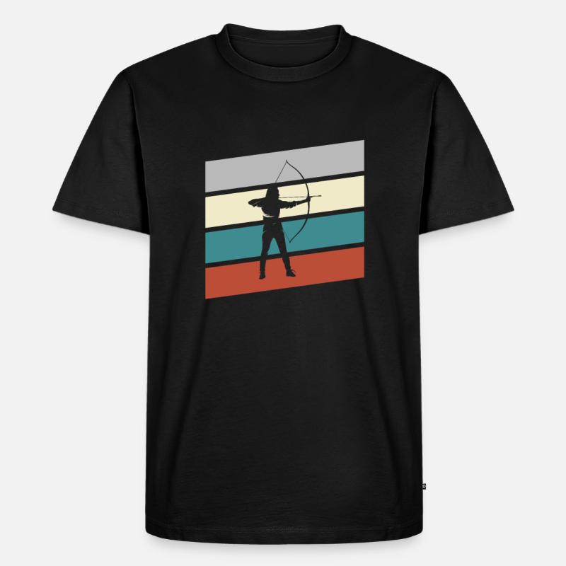 Bogenschießen Retro - Männer Premium Bio T-Shirt - Schwarz