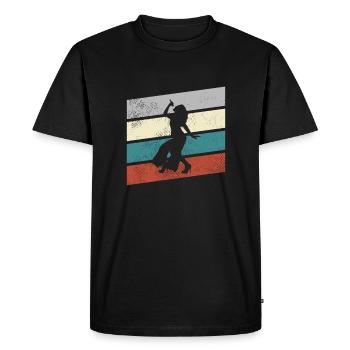 Chanter rétro - T-shirt Premium bio Homme - noir - Devant - Nico (187cm)