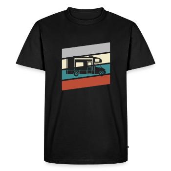 Camping Rétro - T-shirt Premium bio Homme - noir - Devant - Nico (187cm)