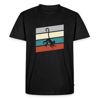 Singe Rétro - T-shirt Premium bio Homme - noir - Devant - Nico (187cm)