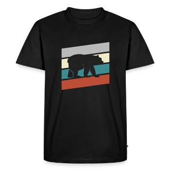 Bear Retro - Men's Premium Organic T-Shirt - black - Front - Nico (187cm)