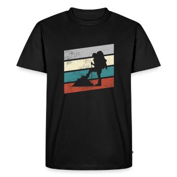 Randonnée Rétro - T-shirt Premium bio Homme - noir - Devant - Nico (187cm)