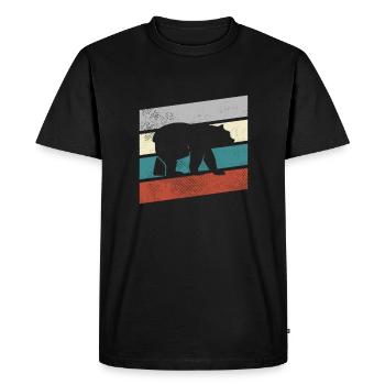 Bear Retro - Men's Premium Organic T-Shirt - black - Front - Nico (187cm)