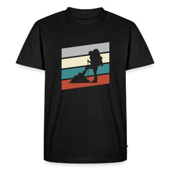 Randonnée Rétro - T-shirt Premium bio Homme - noir - Devant - Nico (187cm)