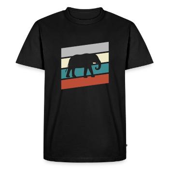Elephant Retro - Men's Premium Organic T-Shirt - black - Front - Nico (187cm)