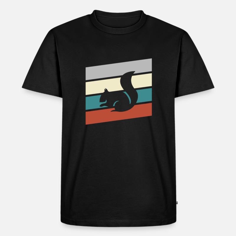 Eichhörnchen Retro - Männer Premium Bio T-Shirt - Schwarz