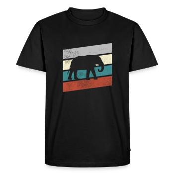 Elephant Retro - Men's Premium Organic T-Shirt - black - Front - Nico (187cm)