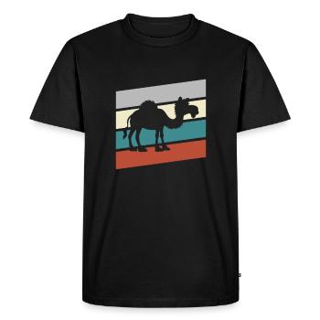 Rétro Dromadaire - T-shirt Premium bio Homme - noir - Devant - Nico (187cm)