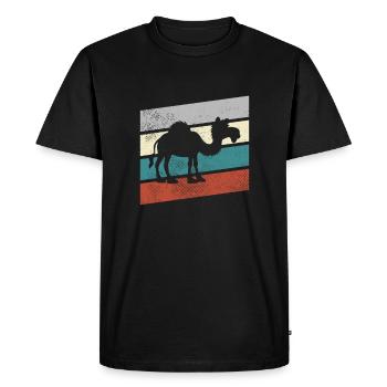 Rétro Dromadaire - T-shirt Premium bio Homme - noir - Devant - Nico (187cm)