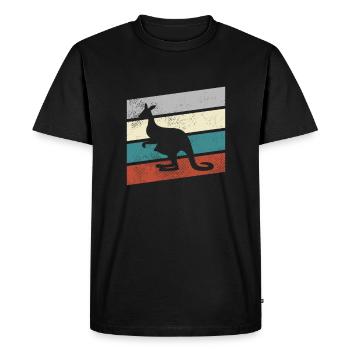 Kangourou Rétro - T-shirt Premium bio Homme - noir - Devant - Nico (187cm)