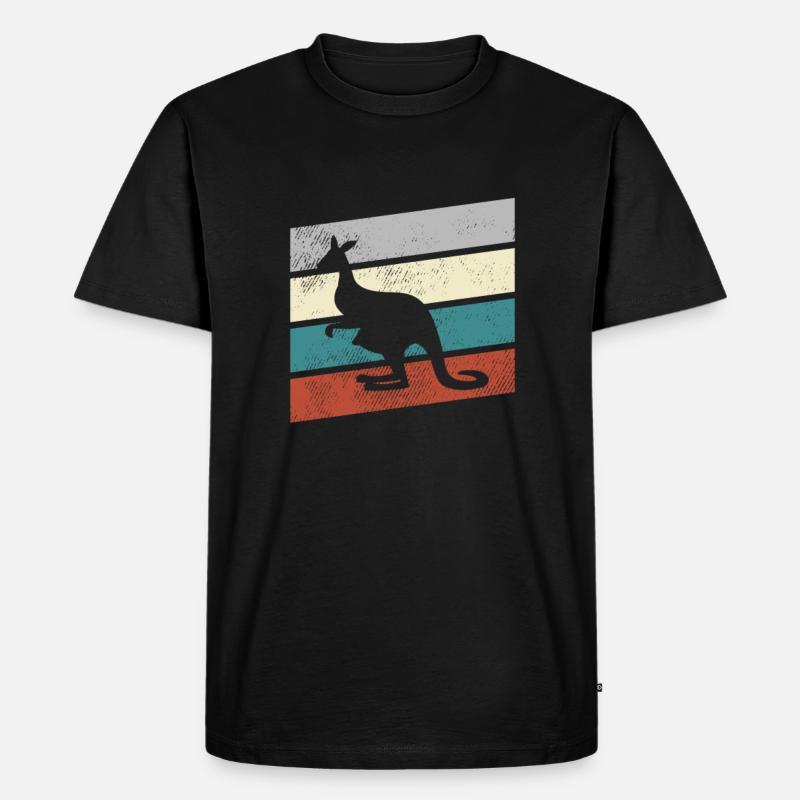 Känguru Retro - Männer Premium Bio T-Shirt - Schwarz