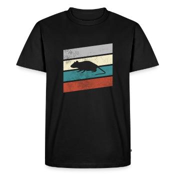 Souris Rétro - T-shirt Premium bio Homme - noir - Devant - Nico (187cm)