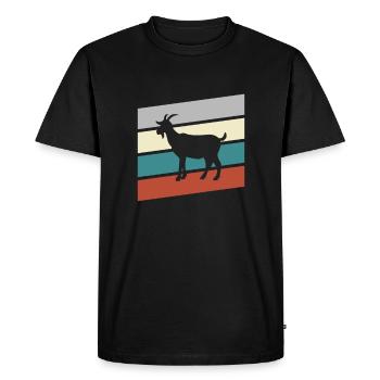 Goat Retro - Men's Premium Organic T-Shirt - black - Front - Nico (187cm)