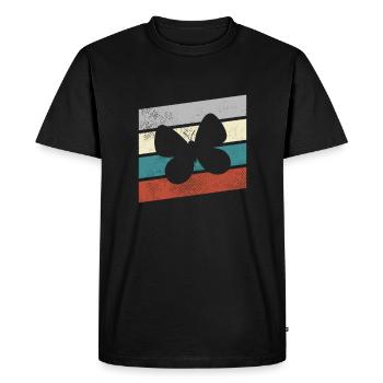 Papillon Rétro - T-shirt Premium bio Homme - noir - Devant - Nico (187cm)