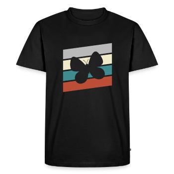 Papillon Rétro - T-shirt Premium bio Homme - noir - Devant - Nico (187cm)