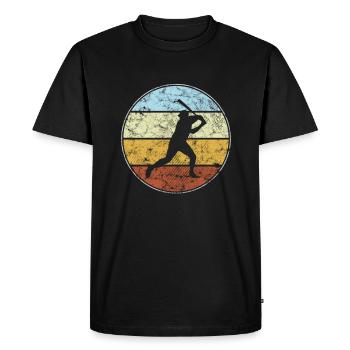 Baseball Retro - Men's Premium Organic T-Shirt - black - Front - Nico (187cm)