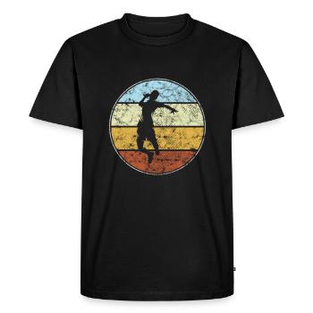 Tennis Rétro - T-shirt Premium bio Homme - noir - Devant - Nico (187cm)