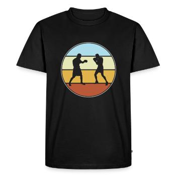 Boxe Rétro - T-shirt Premium bio Homme - noir - Devant - Nico (187cm)