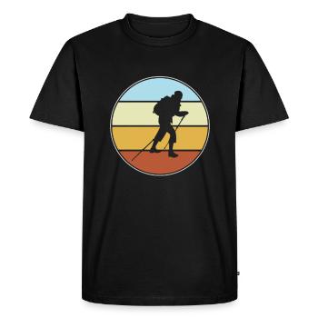 Hiking Retro - Men's Premium Organic T-Shirt - black - Front - Nico (187cm)