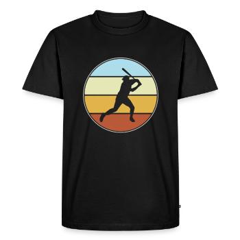 Baseball Retro - Men's Premium Organic T-Shirt - black - Front - Nico (187cm)