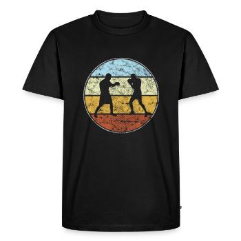 Boxe Rétro - T-shirt Premium bio Homme - noir - Devant - Nico (187cm)