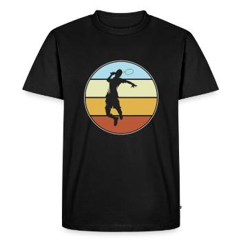 Tennis Rétro - T-shirt Premium bio Homme - noir - Devant - Nico (187cm)