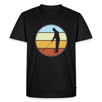 Golf Rétro - T-shirt Premium bio Homme - noir - Devant - Nico (187cm)