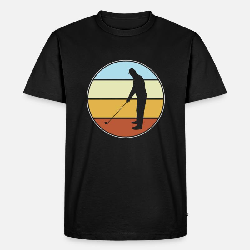 Golf Retro - Männer Premium Bio T-Shirt - Schwarz