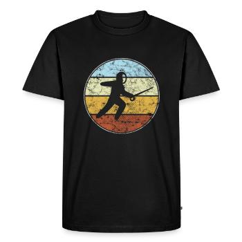 Fencing Retro - Men's Premium Organic T-Shirt - black - Front - Nico (187cm)