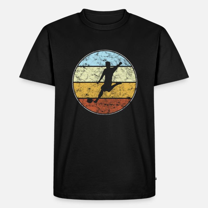 Fußball Retro - Männer Premium Bio T-Shirt - Schwarz