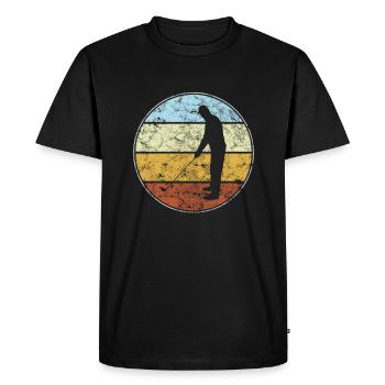 Golf Rétro - T-shirt Premium bio Homme - noir - Devant - Nico (187cm)