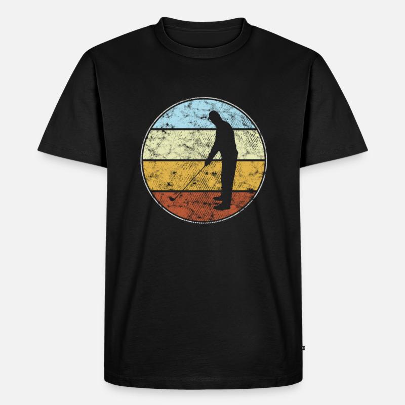 Golf Retro - Männer Premium Bio T-Shirt - Schwarz