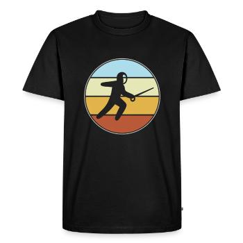 Fencing Retro - Men's Premium Organic T-Shirt - black - Front - Nico (187cm)