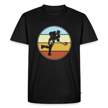 Eishockey Retro - Männer Premium Bio T-Shirt - Schwarz - Vorne - Nico (187cm)
